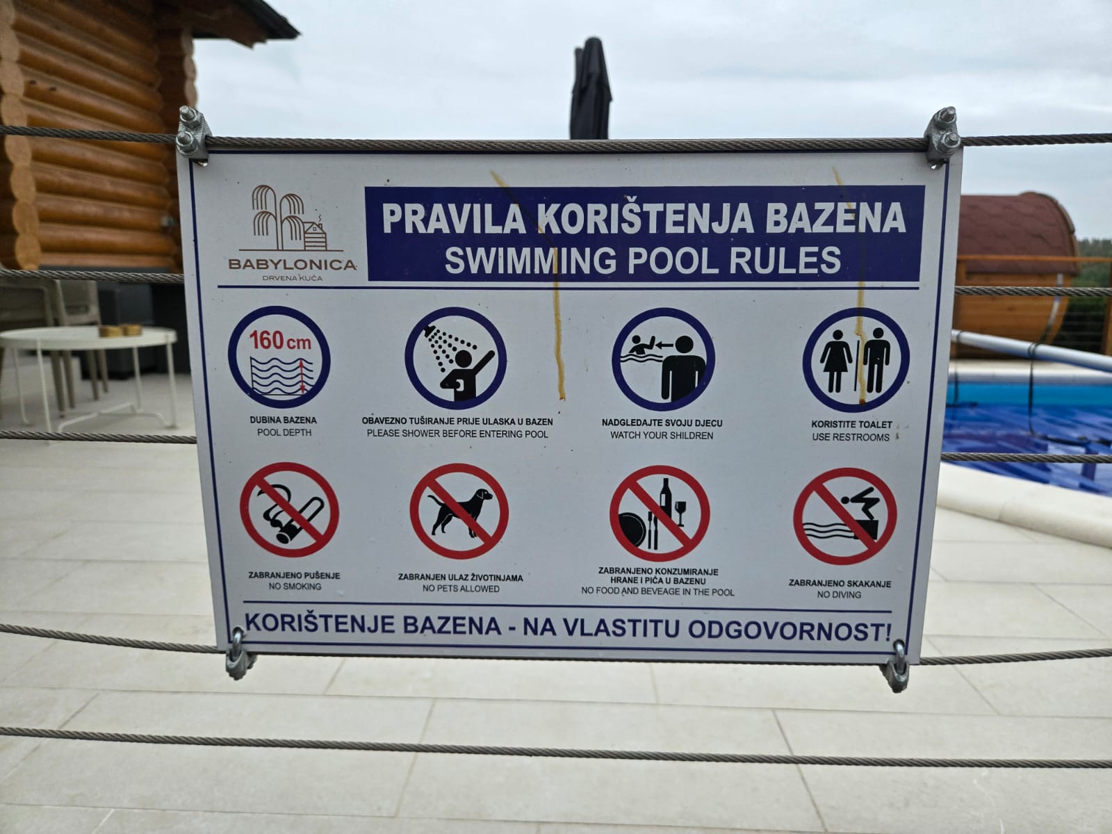 Ploča s pravilima bazena